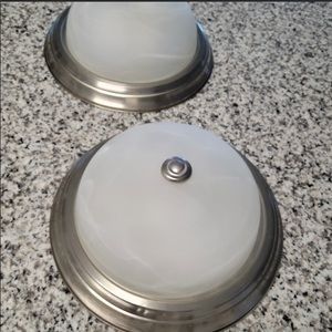 13" Satin Nickel Flush Mount Lights